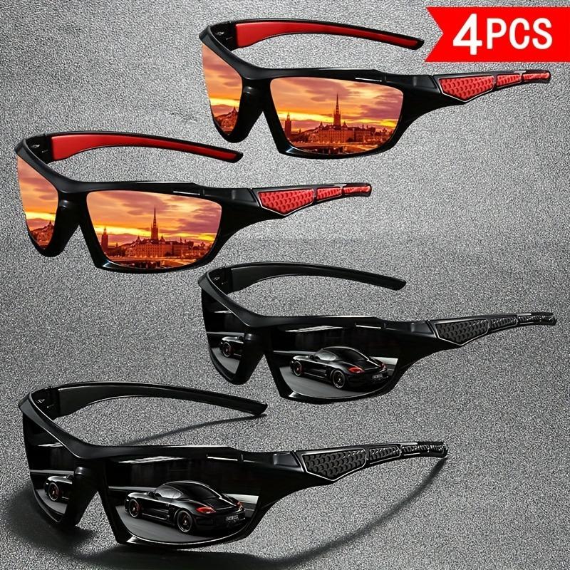 4-piece Dream Colored Men's Sunglasses Set with UV Resistant Lenses Suitable for Daily Leisure Driving and Exploration