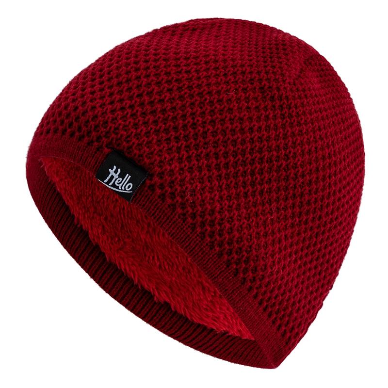 New Style Unisex Winter Hats Plush Fur Lined Beanies Hats For Men Woman Hello Letter Warm Cap Casual Winter Ski Knitted Hats