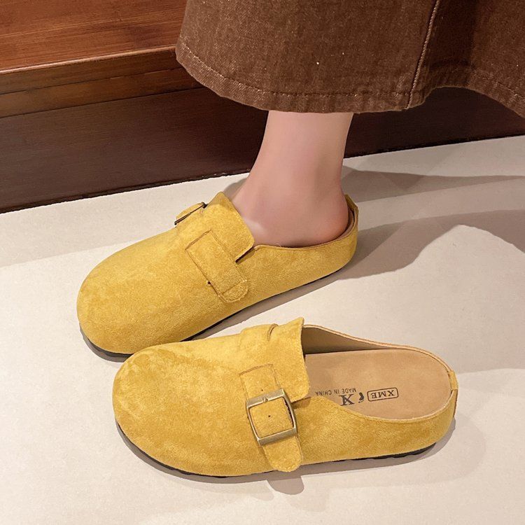 Женские Birkenstocks 2025 года осенняя новинка на толстой подошве увеличивающие рост изнутри для невысоких носить женскую обувь по одному разу сумка-голова и половина 40 жёлтый 2500₽