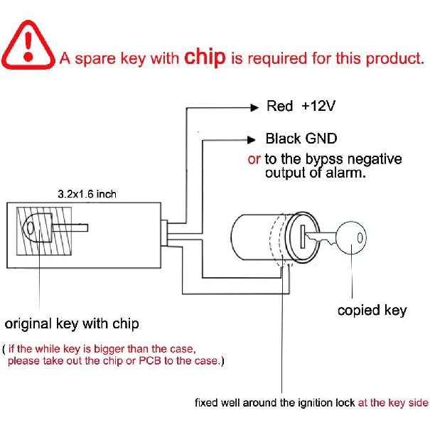 BANVIE Car Immobilizer Transponder Bypass Module for Chip Key, a Spare chip Key is Required, not fit for Other Immobilizer Way