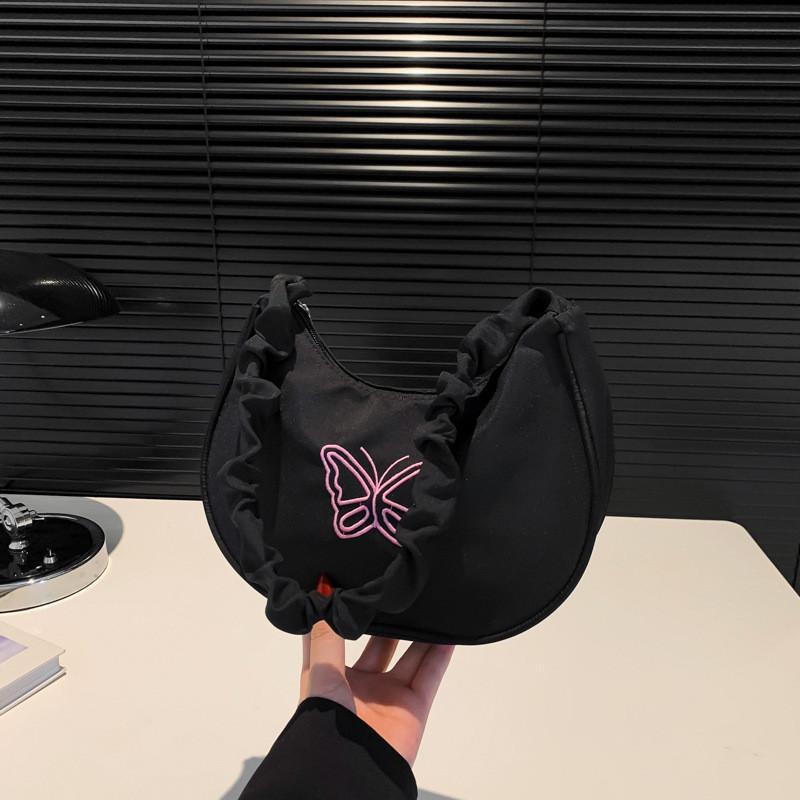 Stylish Summer Shoulder Bag In Unique Crescent Shape With Bowtie For Everyday Use