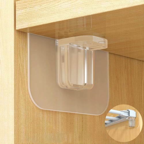 Machi no Nami Shelf Brackets, Set of 16, Adhesive Hooks, Support, No Dowels, No Punching, Transparent, Strong Adhesive, Brackets