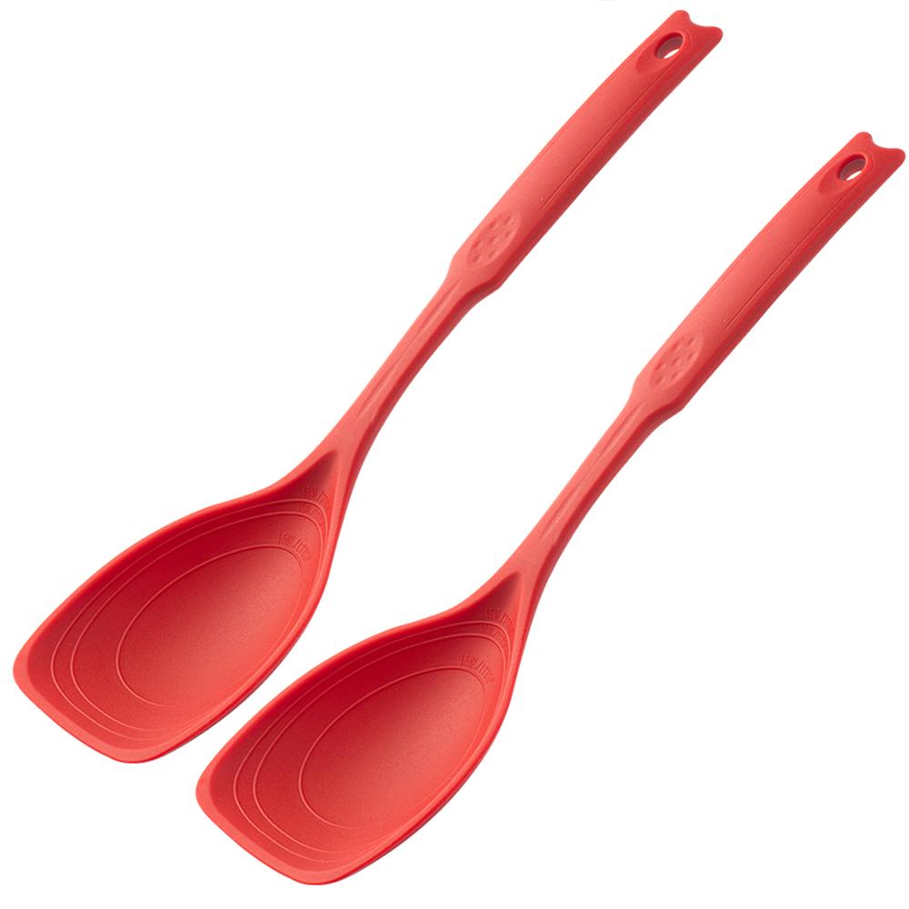 2Pcs Multi-functional Silicone Spatula Cooking Tools Soup Spoon Household Reusable Non-stick Stir-Fry Spatula Kitchen Supplies
