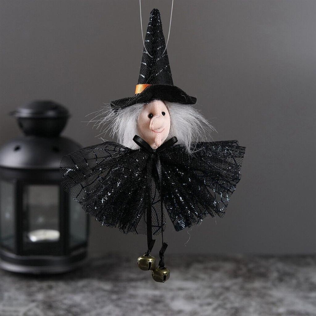 Halloween Hanging Skeleton Ornaments,Witch Hat And Bells Handmade Decorations Halloween Party Household Ornaments