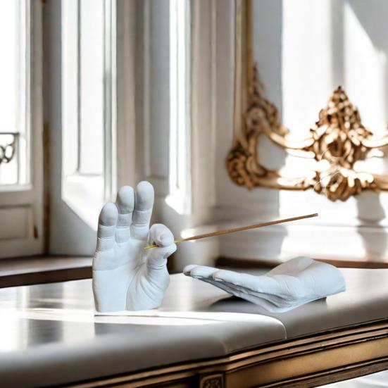 Hand-Räucherstäbchenhalter, Aschenfänger, Kunstharz, Gesten-Räuchergefäß, für Zuhause, Büro, Meditation, Yoga, Entspannung, Zuhause, Büro, Dekoration, Ornament