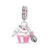 925 Silver Afternoon Tea Coffee Cup Cat Dessert Cake Charms Beads For Women Fit Bracelet DIY Jewelry Gifts