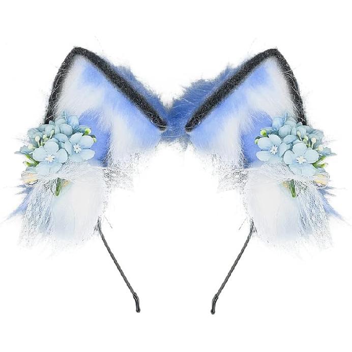 VIGVAN KYC Animal Ears Kawaii Plush Cat Ears Hair Clip Headdress Halloween Cosplay