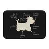 West Highland White Terrier Dog Front Floor Door Entrance Mat Westie Bath Kitchen Doormat Balcony Carpet Rug Toilet Footpad