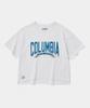 COLUMBIA UNIVERSITY Cu 80S Vintage Crack Logo Women S/S T-Shirts Light Melange