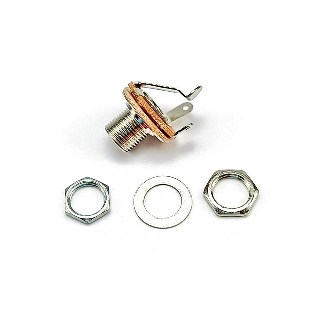 5pcs Electric Guitar 6.5 Socket Connector Audio Panel Mounting 6.35 Stereo Output Jack For Electric Bass