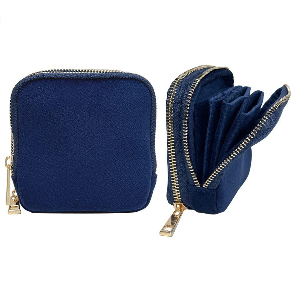 Soft Velvet Jewelry Pouch for Travel Double Layer Jewelry Case for Rings, Bracelets, & Bangles