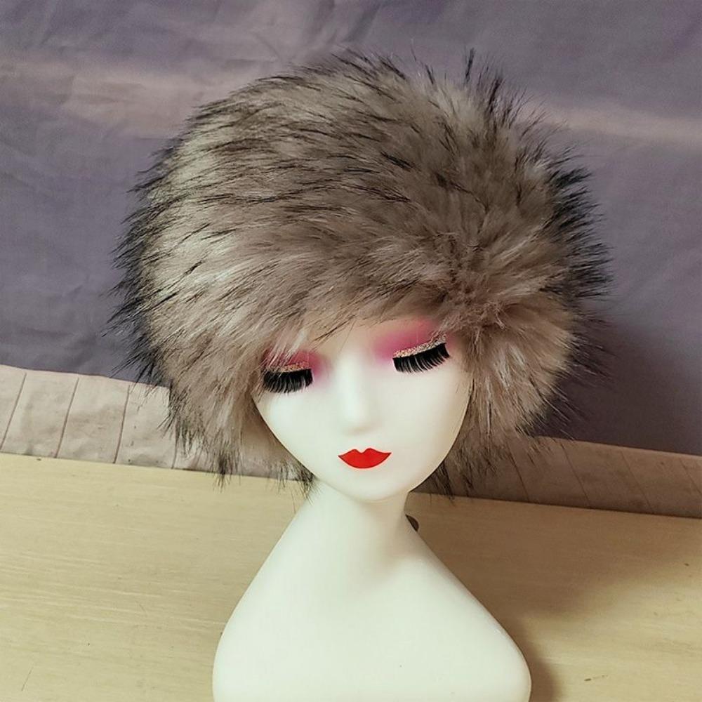 Fall and Winter Fur-like Fur Hat Empty Top Hair Accessory Ring Thickenedheattechpopular Photo Hat