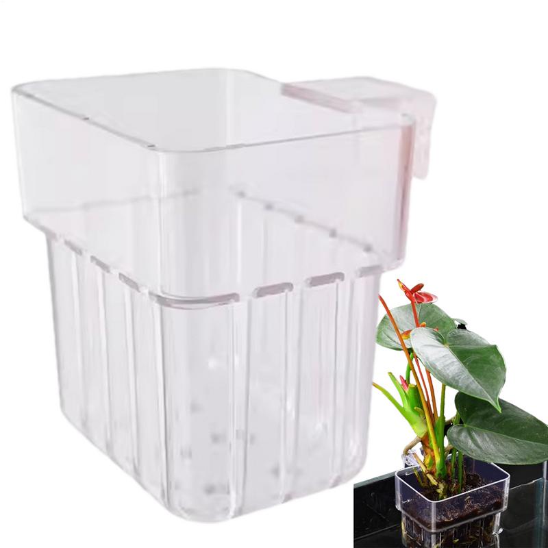 

Fish Tank Plant Holder Aquarium Plant Basket Transparent Fish Tank Planter Hydroponic Planting Basket for Fish Tank Landscape CHINA