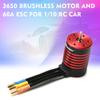 GTSKYTENRC 3650 Brushless Motor 3600KV Waterproof Motor 60A ESC T Plug for 1 10 RC Car Truck
