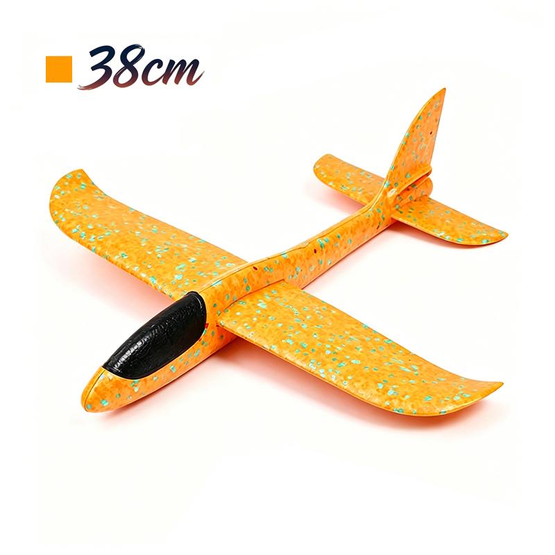Foam Glider Airplane Toy 38/48cm Hand Launch Throwing Plane with 2 Flight Modes EPP Foam Stunt Plane for Kid Outdoor Sports Game