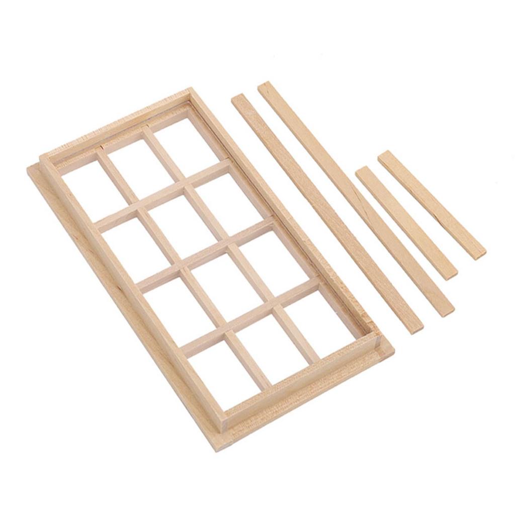Simulation Window for , 112 Furniture ature Model Wooden 12 Pane Blank Window Accessories Accessories