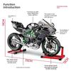 Diecast Spray 1/6 Kawasaki H2R Alloy Racing Motorcycle Model Sound and Light Bootable Motorbike Toy Birthday Gift for Boyfriend