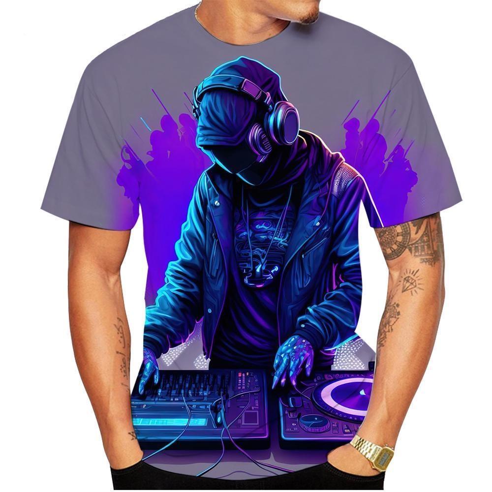 New 2023 Fashion Summer Hot Sale 3D DJ Men's/women's T Shirt 3D Print Kid Tops Clothing Plus Size 100-6XL Oversize