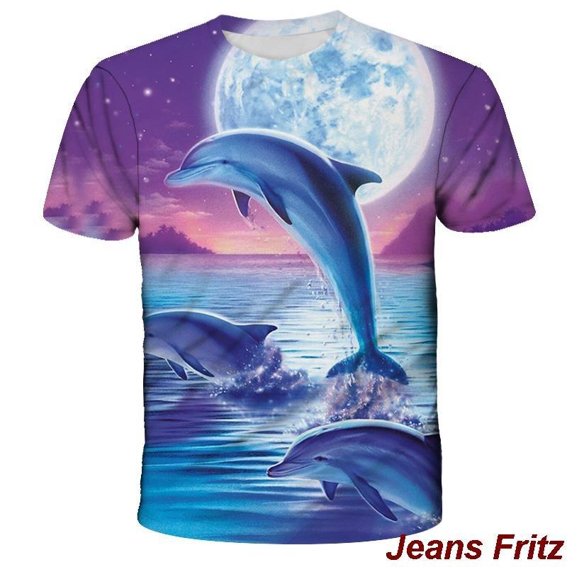 

Dolphin 3D Printed Men Tshirt Man Women Funny T Shirts Homme Fashion Short Sleeve Hip Hop T-shirt S