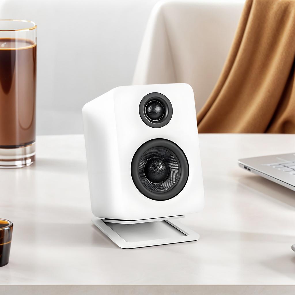 Computer Speaker Stand Supports 8 Lbs Tabletop Speaker Stand Damping Foam Padding Metal Bracket for Small Speakers