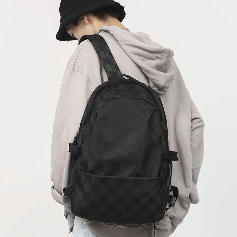 School Bag Middle School Student Ins Trendy Cool Large Capacity Junior High School High School Backpack Korean Version Trendy Casual Backpack