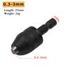Hex Drill Bits Adapter Keyless Shaft Chuck Clamp 0.3-8 Mm Electric Motor Shaft Mini Chuck Fixture 1/4 ''Hex Shank Drill Chuck