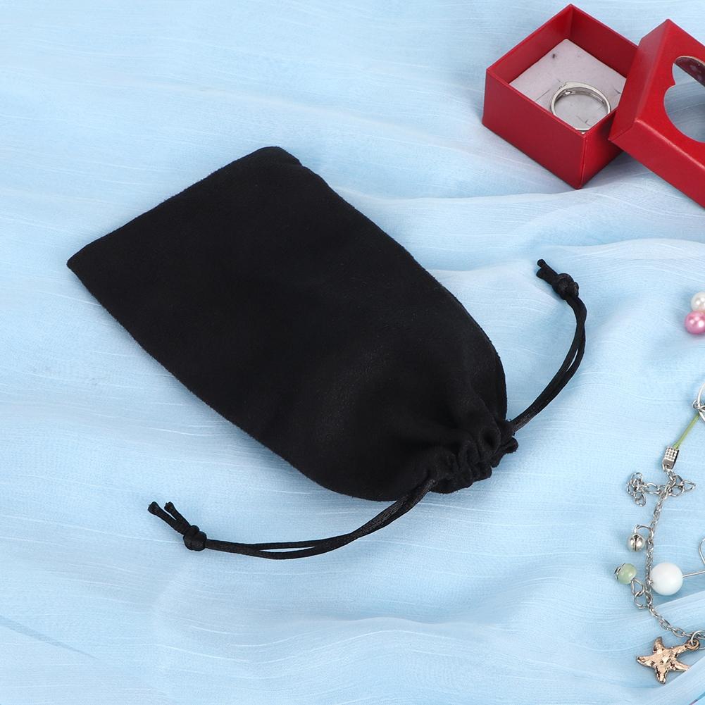 Mjuk dubbelsidig mocka dragsko presentpåse påse omslag organiserare för fest GPame 9 x 18cm