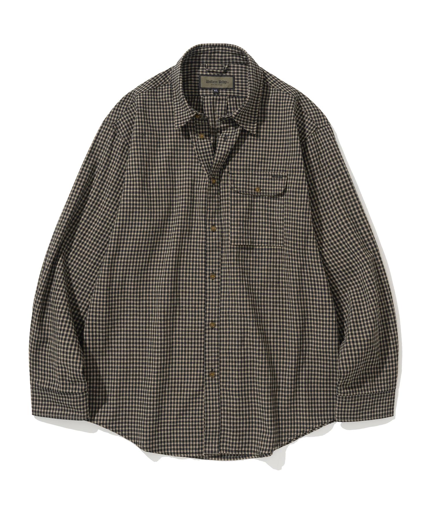 Uniform Bridge Vintage Pocket Shirt Brown Check S