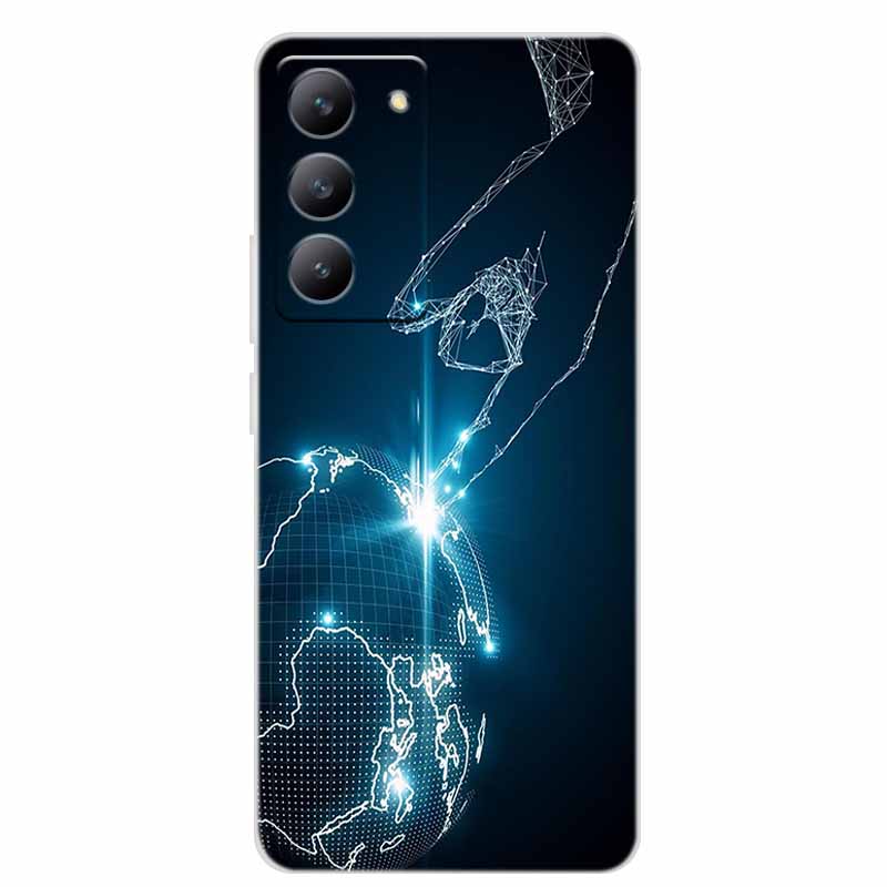 For Redmi 15 4G Phone Case Fashion Flowers Transparent Silicone TPU Soft Back Cover Case For Xiaomi Redmi 15 5G Case Redmi15 Bag