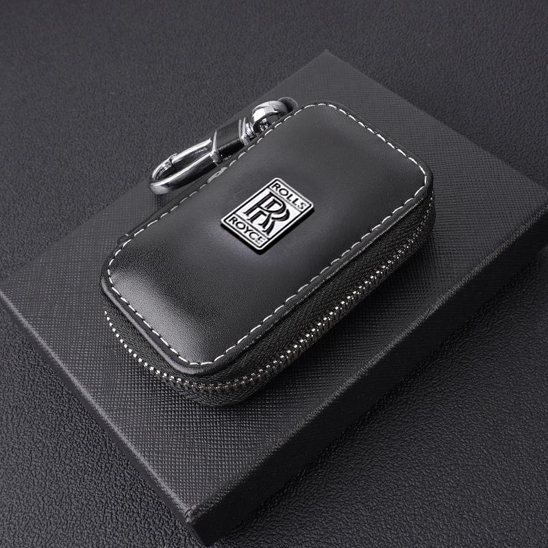 Leder Autoschlüssel Hülle Tasche Schlüsselanhänger für Rolls-Royce Cullinan Phantom Ghost Wraith Dawn Auto Innenzubehör