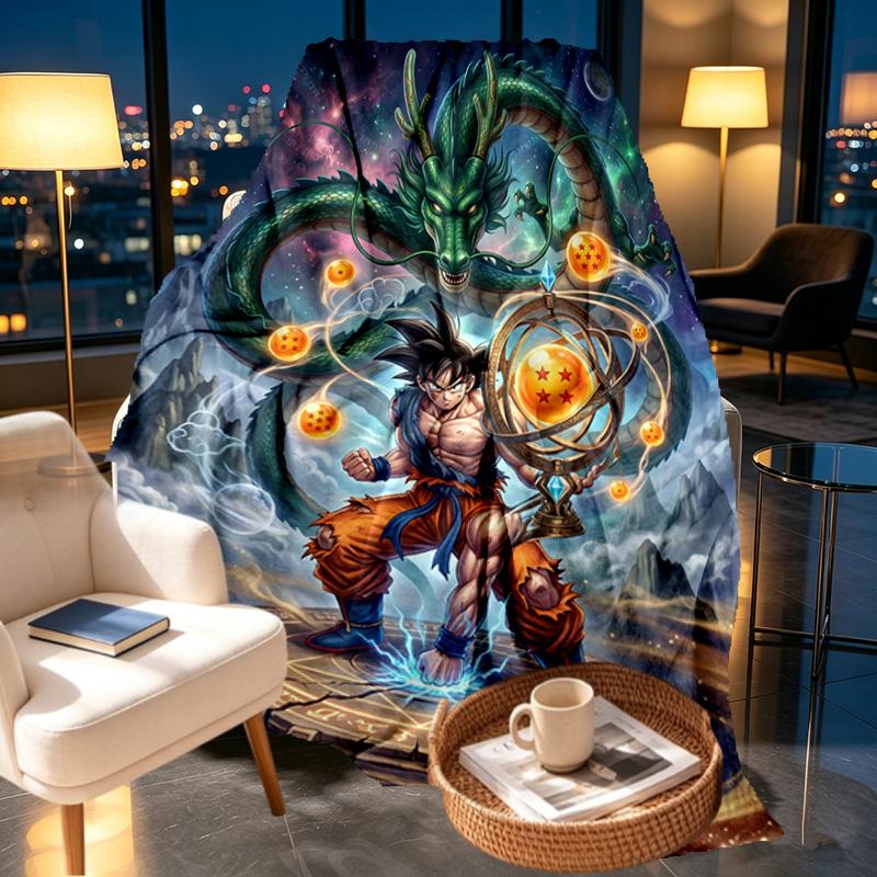 Dragon Ball Print Decke - Weich & Bequem, für Schlafzimmer, Reise, Sofa, Heimdekoration - Geburtstags-Weihnachtsgeschenk für Freund