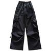 Women's Plus Size Retro Summer Cargo Pants - High Waist, Wide Leg, Loose Fit