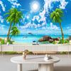 3D Schöne Palm Beach Tapete Küstenlandschaft Tapete Wohnzimmer Schlafzimmer Hintergrund Strand Wandbild