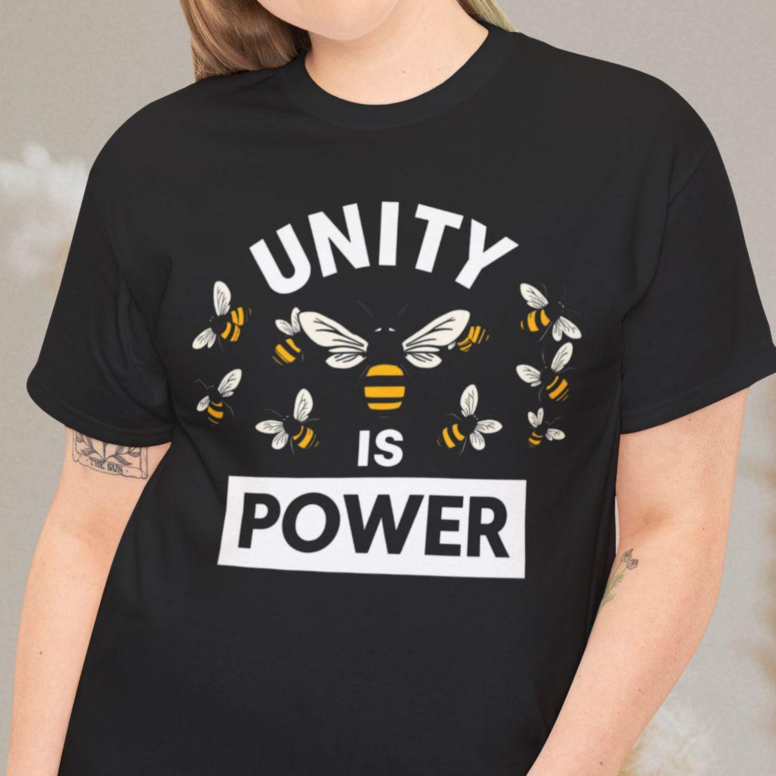 Anti ICE Unity Is Power Bee Shirt, Social Justice T shirt, Collective Strength Tee, Democracy Shirt, Social ProtesT shirt S