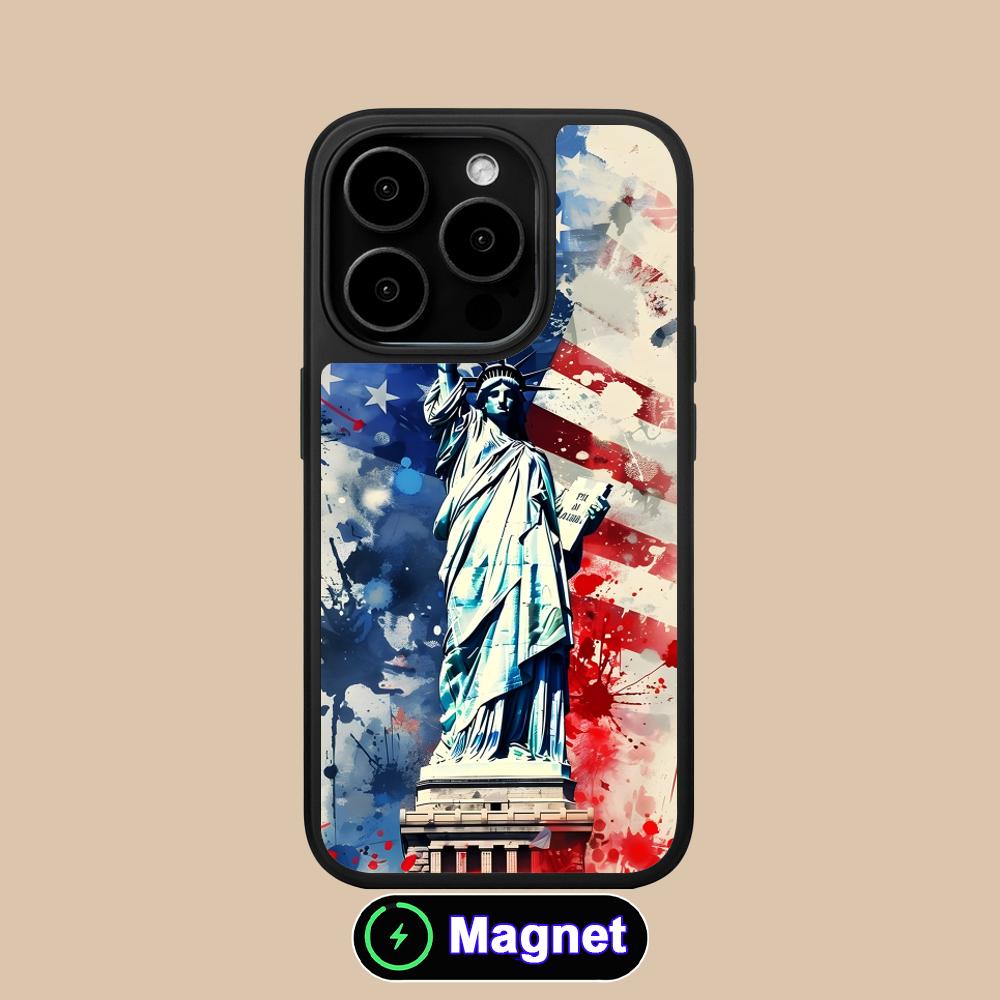 

USA America Flag Matte Surface Magsafe Mobile Phone Case for iPhone 17 16 15 14 13 12 11 Air Pro Max Plus Colorful Cover iPhone 11