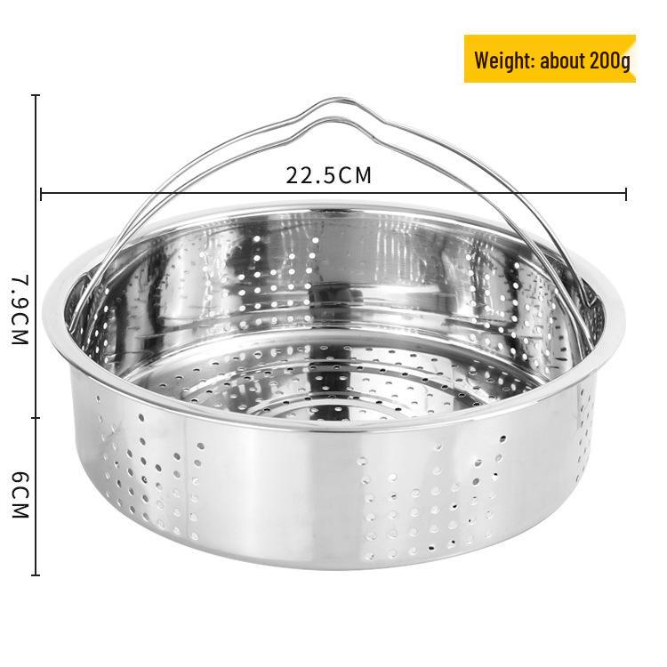 304 Stainless Steel Double Layer Steamer Rack with Egg Holder and Variable Hole Sizes