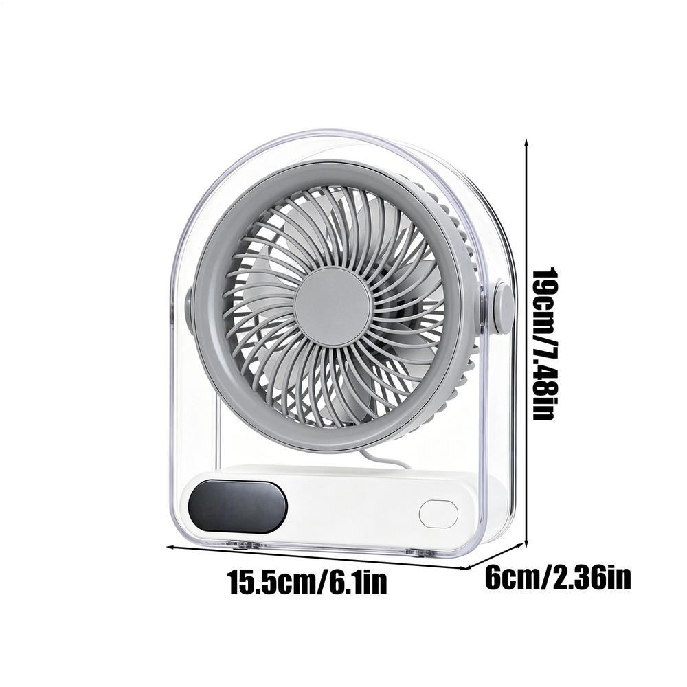 Mini desktop fan USB Rechargeable 5 Speeds Digital Display Portable Mini Table Fan Silent desktop fan Personal office Table Fan