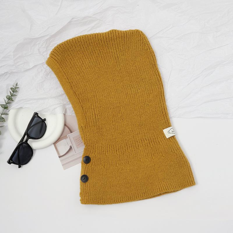 Hat scarf integrated hat women's fashion warm balaclava hat knitted scarf