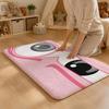 Cartoon Eyes Glasses Floor Mat Flannel Rug Non Slip Absorbent Soft Washable For Entryway Hallway Bathroom Kitchen Decor