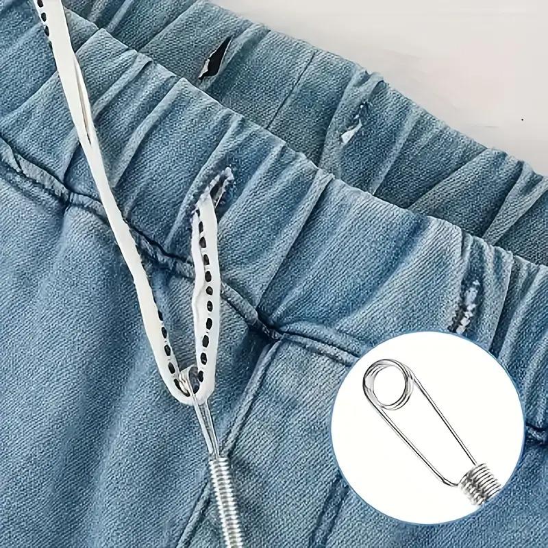 

9 Inch Universal Spring Drawstring Threader, Multi-Use Rope Threader Needle for Sewing, Drawstring Repair & Crafts серебряный