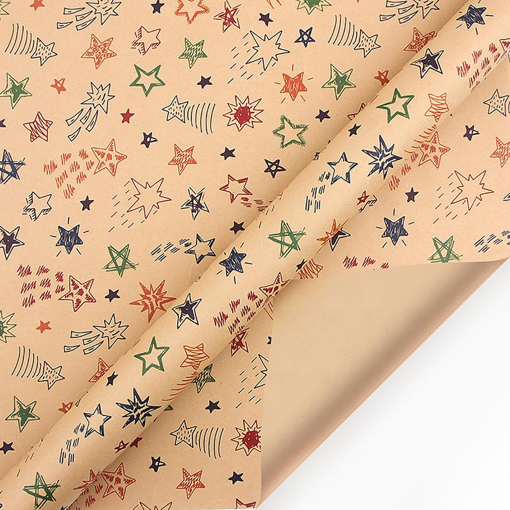 1PCs ( 70cmX50cm, 3.77 Square Feet)Single-sided Christmas Wrapping Paper, Classic And Other Patterns