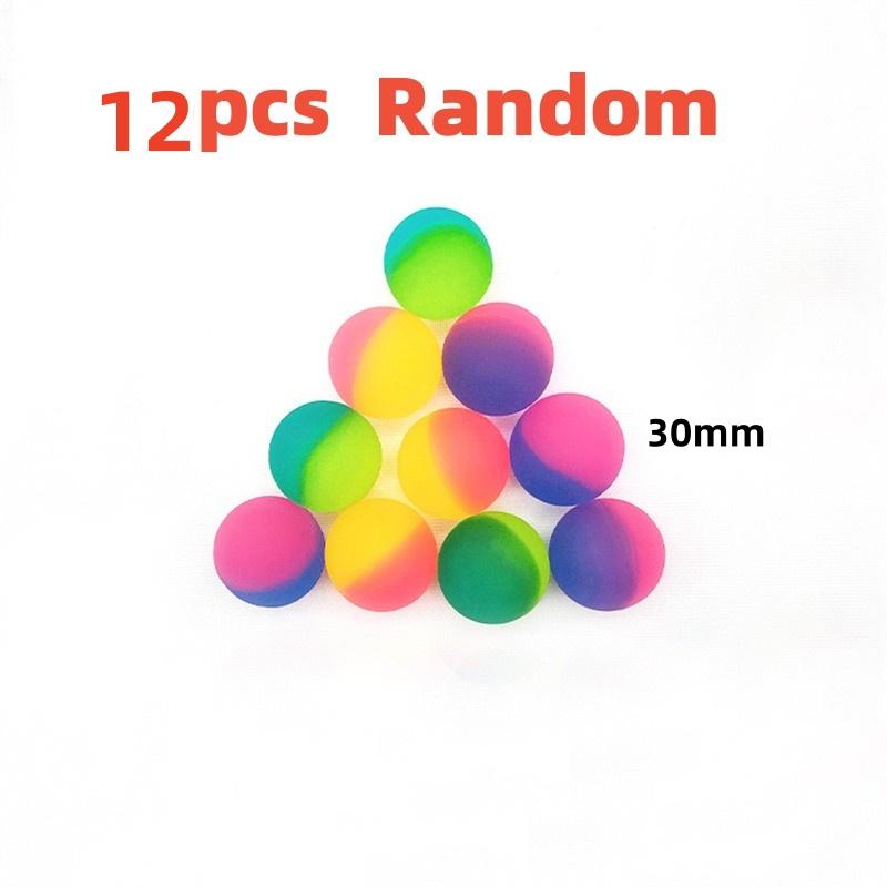 3/6/12/24 Pcs Two-Color Outdoor Bouncy Ball Kids Party Supplies Birthday Gift Pinata Filler Christmas Carnival Party Gift Reward
