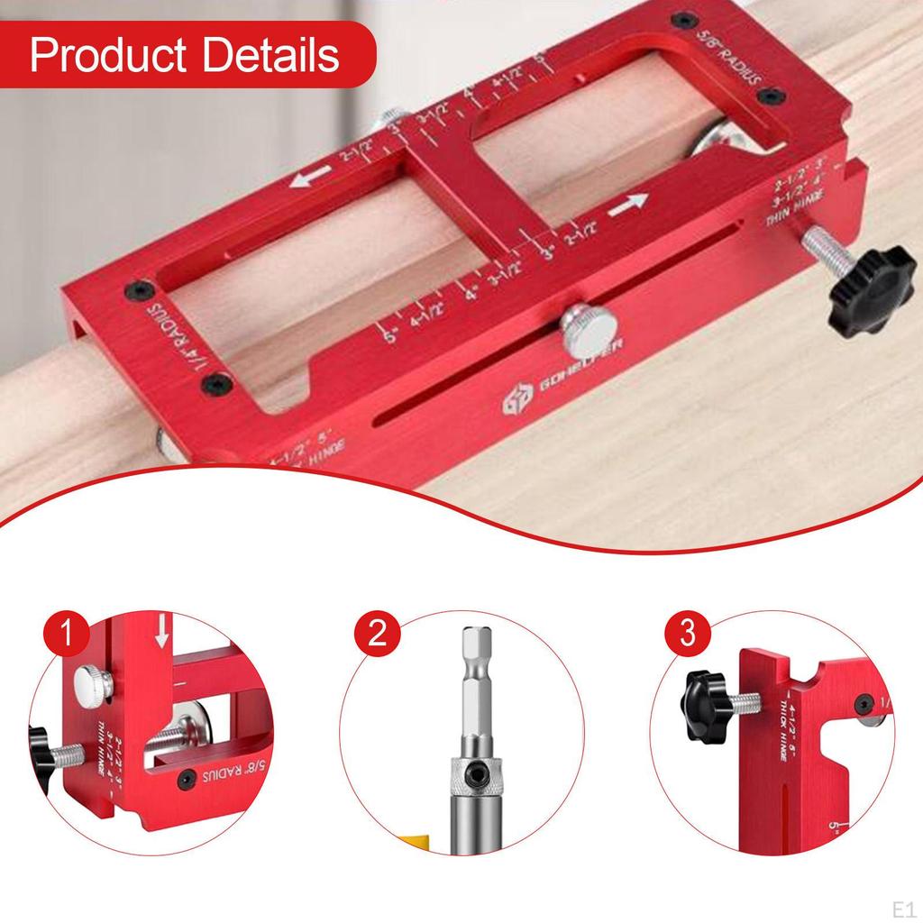 Door Hinge Jig Installation Kit Easy To Use Compact Convenient Carpenter Efficient Utility Wear