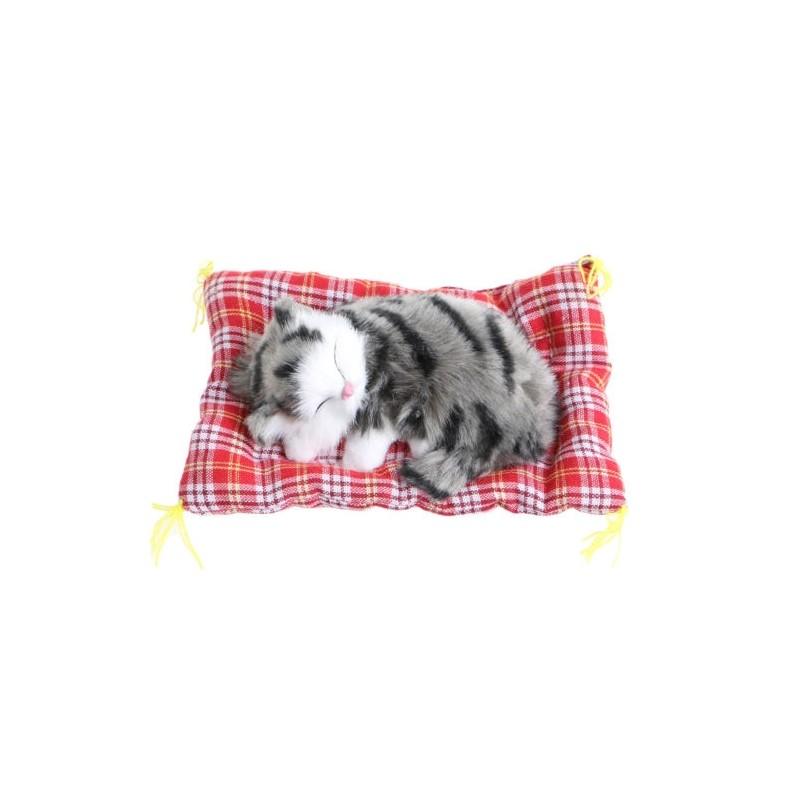 Adorable And Soft Plush Stuffed Toy Cute Sleeping Cat With Realistic Sound For Kids