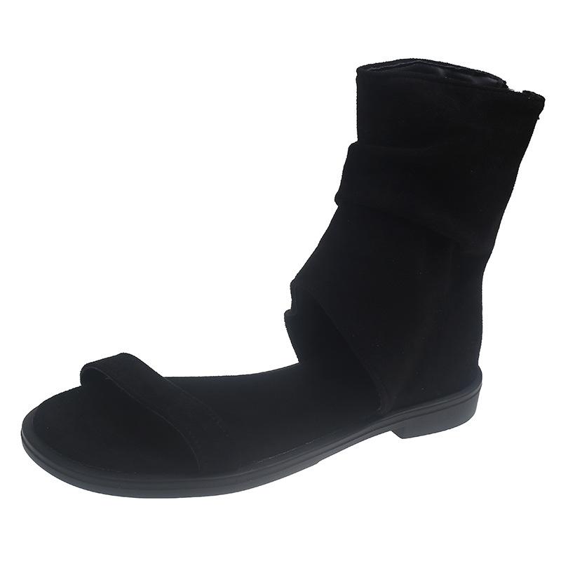 Retro ar plakanu zoli, ikdienas, nišas dizaina sandales sievietēm, vasaras jaunas, ar vienu siksniņu, ar rāvējslēdzēju aizmugurē, vēsi zābaki