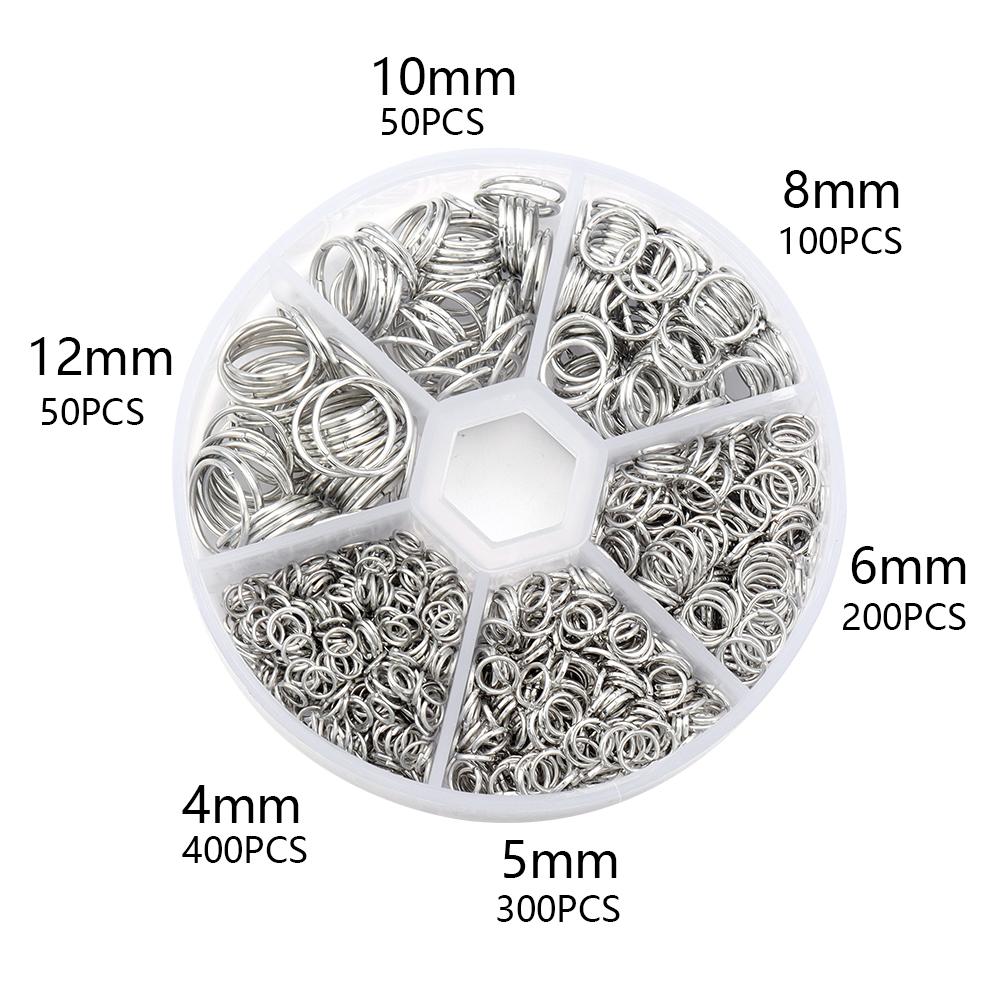 1100pcs/BOX 4 5 6 8 10 12mm Open Jump Rings Split Rings Link Loop Set Jewelry Making Kits DIY Bracelet Necklace Connector