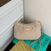 Cute Plush Handbag Women's 2025 Autumn Popular New Fashion Simple Foreign Style Casual Shoulder Messenger Bag