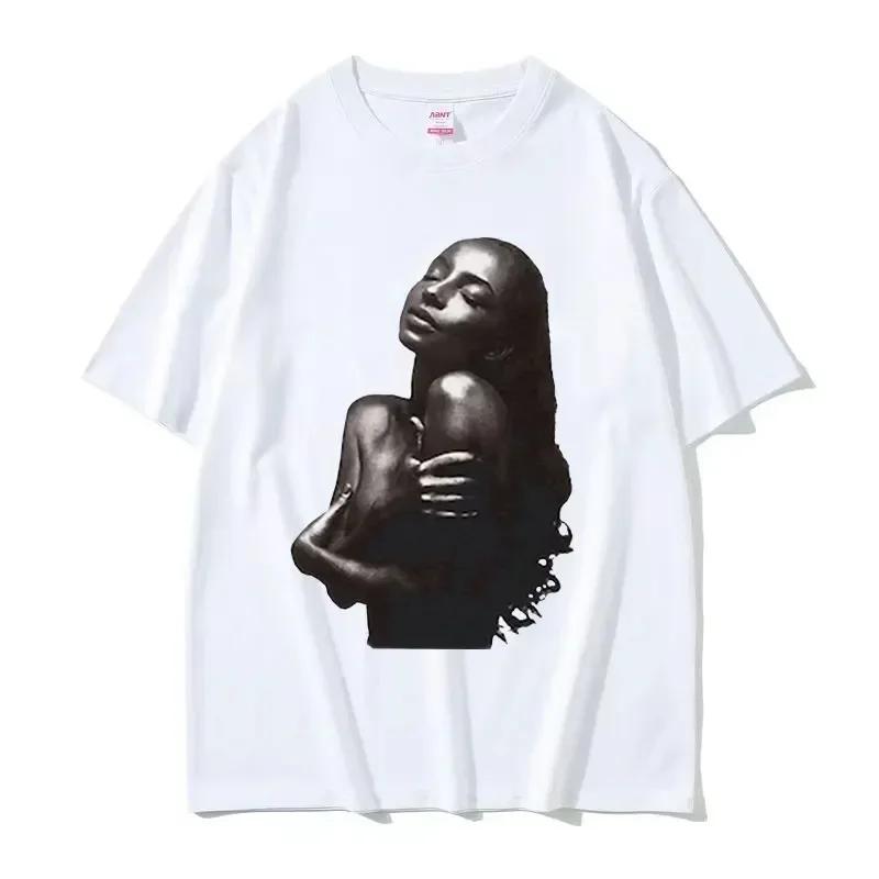 90. roky Speváčka S-Sade Potlač Grafické Tričko Dámske Hip Hop Vintage Krátky Rukáv Tričká Streetwear