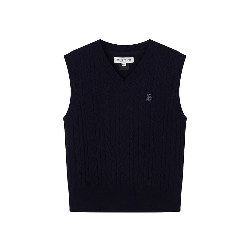 Teenie Weenie Women's Preppy Cable Knit V-Neck Sleeveless Vest