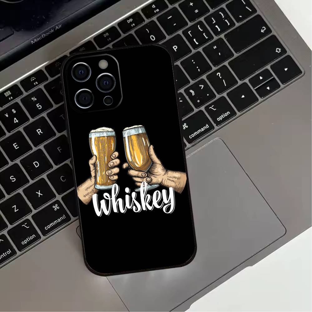 Beer Alcohol CHEERS Phone Case For iPhone 17,16,15,14,13,12,11 Plus,Pro Max,XS,Soft Silicone Black Cover